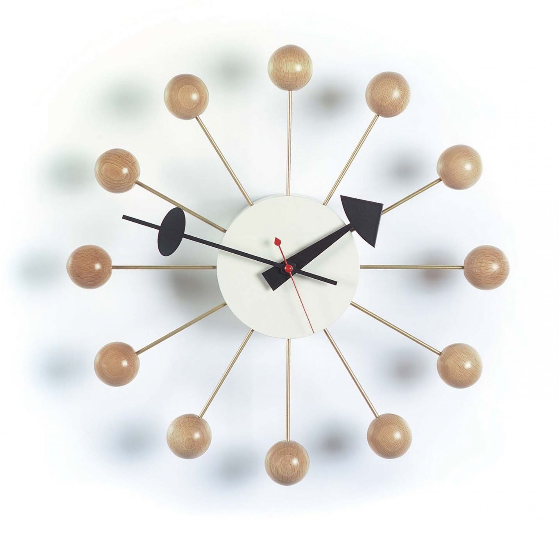 Ball Clock Wanduhr Buche natur Vitra